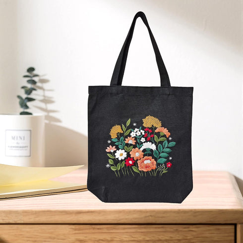 MAMUNU Canvas Tote Bag Embroidery Kit with Pattern for Beginners, Arts and DIY Crafts Kits for Adults, Include Instructions Embroidery Bag, Embroi...