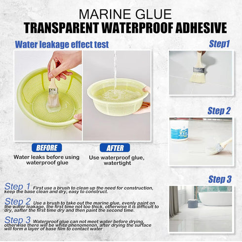 Invisible Waterproof Agent,Waterproof Anti-Leakage Agent,No Pounding Brick Leakage, Super Strong Adhesive Seal Coating-(10.6 oz 300 Grams)...