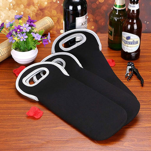 Hipiwe Wine Carrier Tote Bag Portable Wine bottle Tote Holders Insulated Neoprene Wine Cooler Bag Champagne/Water bottle/Beer/Drinks Carriers Bag ...