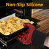 Oven Gloves Grill Gloves, 1472? Heat Proof Non-Slip Grill Oven Gloves with Fingers, Men & Women BBQ Accessories for Cooking, Barbecuing, Baking, K...