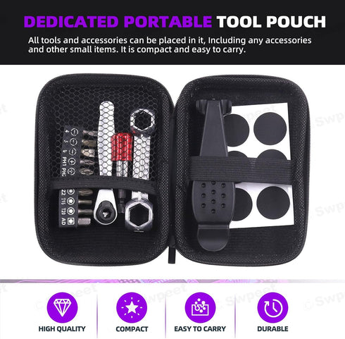 Swpeet 21Pcs Bike Repair Tool Kit Set, Bicycle Multi-Tool Kit, Portable Patch Repair Kit, Includes Tire Lever, Ratchet Wrench, Bone Wrench, Magnet...