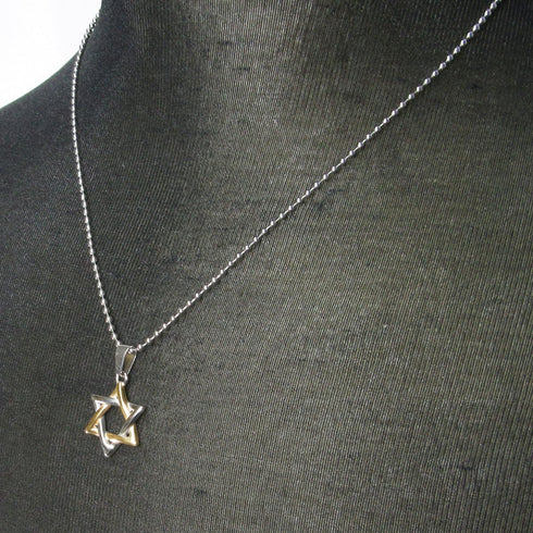 Stainless Steel Jewish Star of David Pendant Necklace Silver Gold Tone...