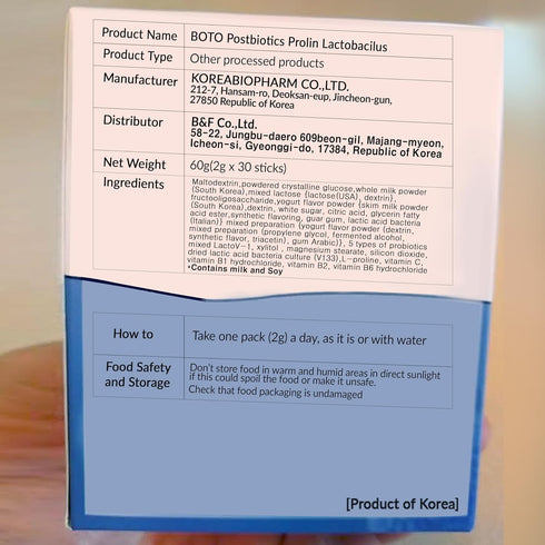 BOTO Korean Care it Probiotics Natural Prebiotics Proline Breast Milk Lactobacillus, Colon Cleanse, Immunity Support - 1 Month (30 of Pack, PostBi...