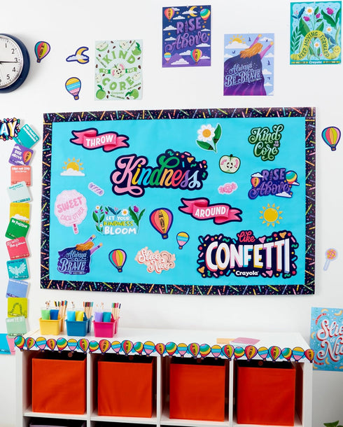 Eureka Crayola Colors of Kindness Classroom Bulletin Board Set for Teachers, 21 Pieces...