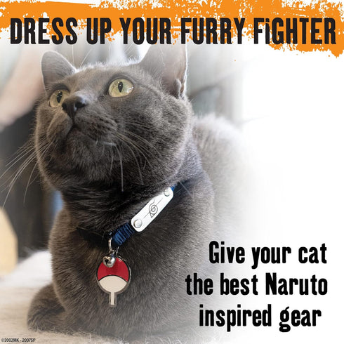 Naruto Cat Collars for Girl Cats, Boy Cats & Small Kitten Collar with Bell | Officially Licensed Naruto Shippuden Hidden Leaf Village Headband Bre...