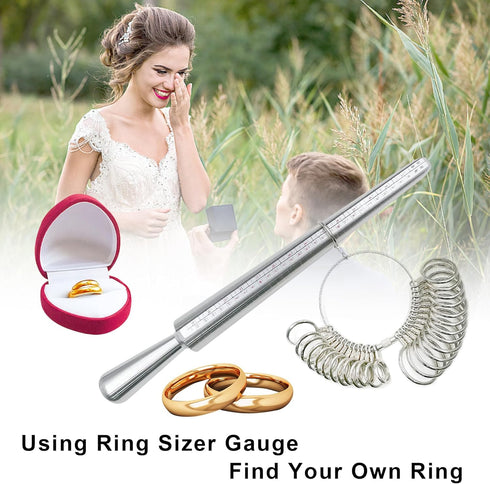 Ring Sizer, 3Pcs Reusable Ring Sizer Measuring Tool, USA Ring Measurer and Ring Sizer, Ring Sizing Kit for Jewelry Making, Suitable for Women and ...