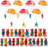 OJYUDD 50 PCS Parachute Toy,Mini Paratroopers Army Parachute Flying Throwing Outside Toys,Tangle Free Throwing Toy Parachute for Toddlers,Party Fa...