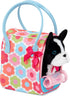 – Toy Dog – Plush Puppy – Dog Carrier – Toy Boston Terrier – 3 Years + – Floral Print Glam Bag & Boston Terrier Pup...