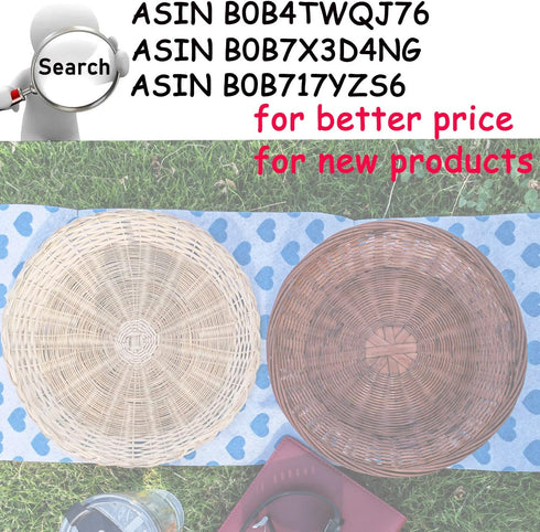 BB HOME, ZHONGER BHO Hand Weave Bamboo Paper Plate Holder 10in Set of 4 for Picnic Home Party and Daily Dinning...