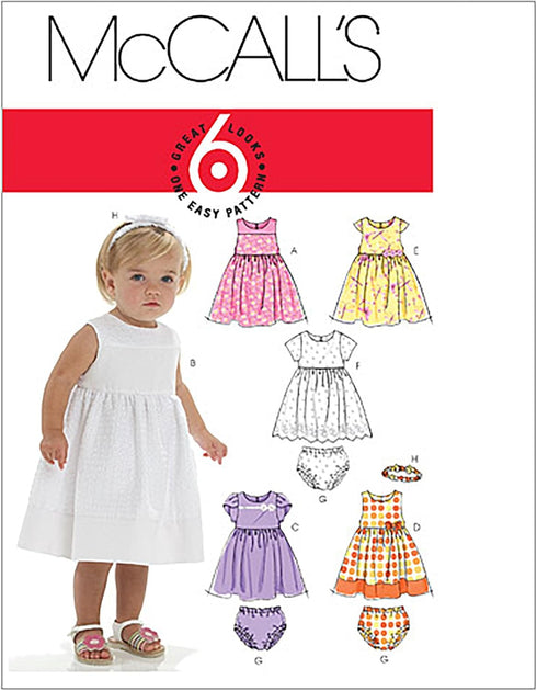 McCall's Patterns M6015 Infants' Lined Dresses, Panties and Headband...