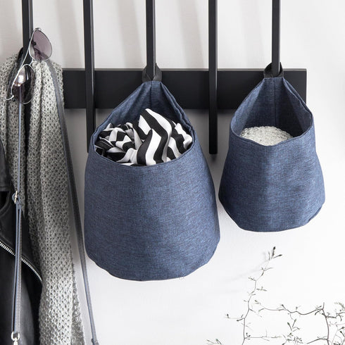 Bigso Box of Sweden Soft Hang Around Hanging Storage Basket Small | For Organizing Everyday Necessities | Collapsible Wall Hanging Storage Basket ...