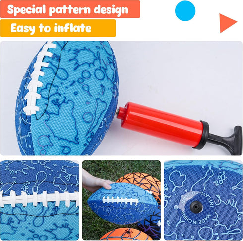 AMOR PRESENT Inflatable Waterproof Football, 9.3 Inch Practice Football with Special Grip Pattern Rubber Football for Kids Outdoor Games (Random C...