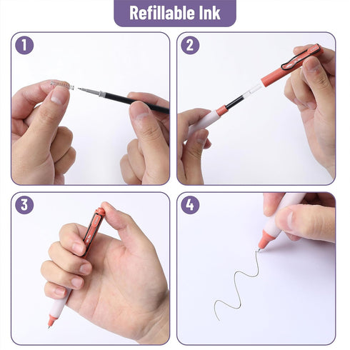 Mr. Pen- Retractable Gel Pens, 6 Pack, Vintage Barrels, Black Gel Pens, Fast Dry, Gel Pens Fine Point 0.5mm, Retractable Pens, Cute Pens, Gel Ink ...
