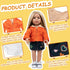 Doll Clothes Set Fashion 4 Pieces includes Warm Hooded Coat, T-Shirt, Jeans Skirt & Underpants, Handmade Party Dress Casual Wear Fits 18 Inch Amer...