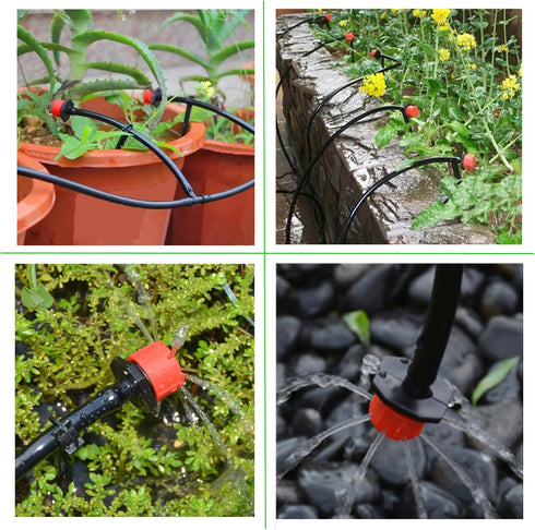 100Pcs 360 Degree Adjustable Irrigation Drippers Sprinklers, 1/4 Inch Emitters Drip for Watering System...