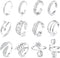 Sanfenly 12PCS Adjustable Toe Rings for Women Gold Silver Black Open Toe Rings Set Flower Arrow Leaf heart CZ Tail Pinky Band Rings Summer Beach F...