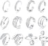 Sanfenly 12PCS Adjustable Toe Rings for Women Gold Silver Black Open Toe Rings Set Flower Arrow Leaf heart CZ Tail Pinky Band Rings Summer Beach F...