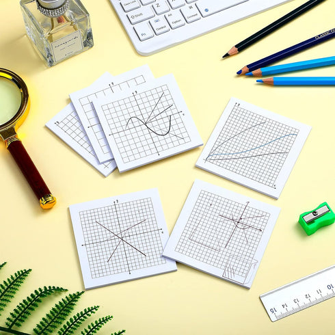 24 Pads Graph Paper Sticky Note Pads 600 Sheets 3 x 3 Inch Mini Graph Pads Adhesive Grid Variety of X Y Axis Coordinate Grid Notepad for Office Sc...