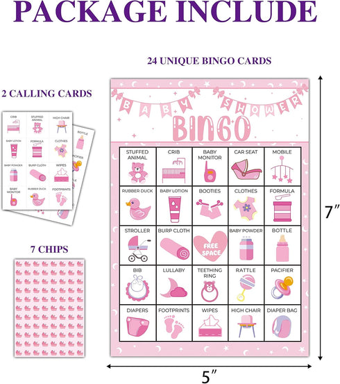 Baby Shower Bingo Cards, Baby Shower Bingo Game, Baby Shower Games Cards for Baby Shower, Gender Reveal Party Games Favors Supplies Decorations, 2...
