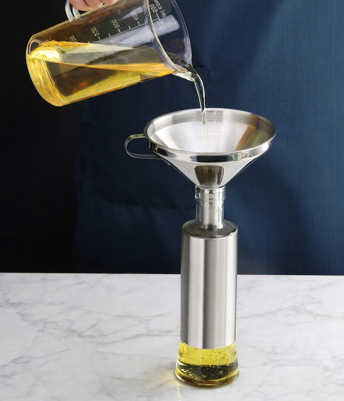 New Star Foodservice Stainless Steel Funnel with Detachable Strainer/Filter, 5", Silver...