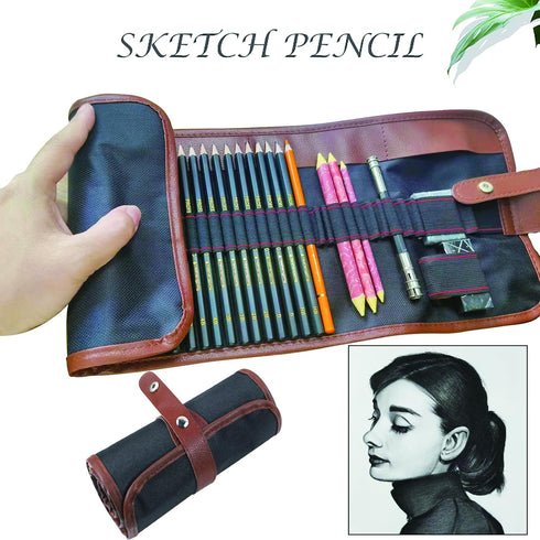Sketching Pencil Set, Drawing Pen Charcoal Sketch Included Graphite Pencils, Charcoal Pencils, Paper Erasable Pen, 30pcs Total for Beginners Artis...