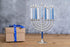 Rite Lite Classic Chanukah Menorah with Hammered Accents with Black & Silver - Hanukah Menorah (Blue & Silver)...