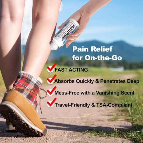 AcuPlus - Pain Relief Roll On - Topical Anti Inflammatory to Soothe Muscles & Joints - Arthritis Pain Reliever, Bursitis, Tendonitis Cream - TSA C...