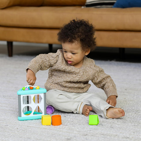 Infantino Activity Triangle & Shape Sorter with 4 Shapes, Bendy Bars, Maze Tracks & Spinning Gears for Infants & Toddlers 6M+...