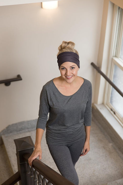 RiptGear Stretch Sport Headband for Women (Solid Gray) — Made of Non-Slip Sweat Wicking Fabric — Great for Yoga, Running or The Gym — Soft Headban...