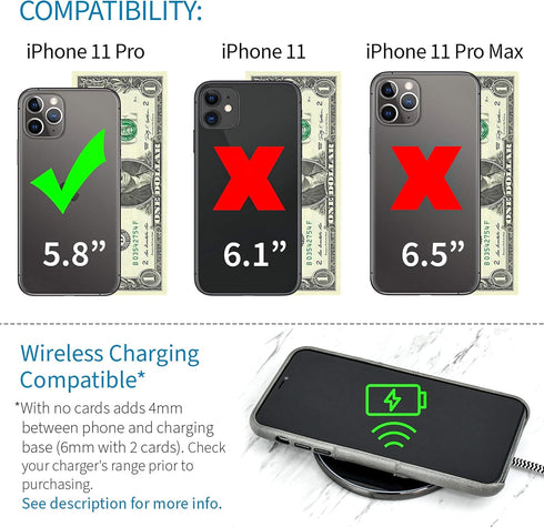Dockem Wallet Case for iPhone 11 Pro: Built-in Metal Plate for Magnetic Mounting & 2 Credit Card Holders: M2 Exec Premium Synthetic Leather (5.8, ...