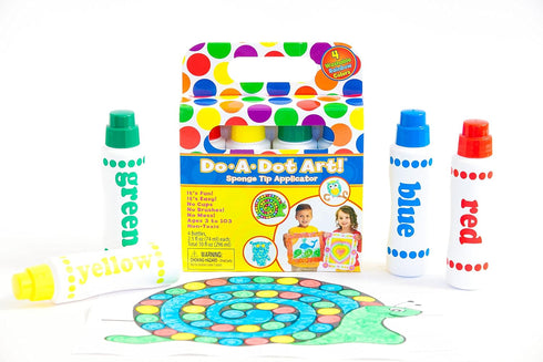 Do A Dot Art! Set of 4 Pack Rainbow Washable Dot Paint Markers for Kids and Toddlers, The Original Dot Marker...