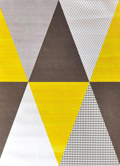8630 Geometric Triangle Peel and Stick Wallpaper Yellow/Gray Removable Diamond Self Adhesive Contact Paper Shelf Liner for Office Background Furni...