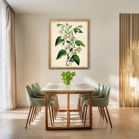 Posterizer 1 pcs-delicate art of white blossoms and lush green foliage 3-Floral & Botanical Art Gift for Men Women Entrepreneur Teens Decor for ...