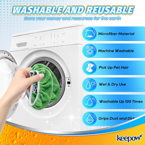 KEEPOW Reusable Wet Pads Refills Compatible with Swiffer Sweeper Mop, Dry Sweeping Cloths, Microfiber Wet Mopping Cloths for Hardwood Floor Cleani...