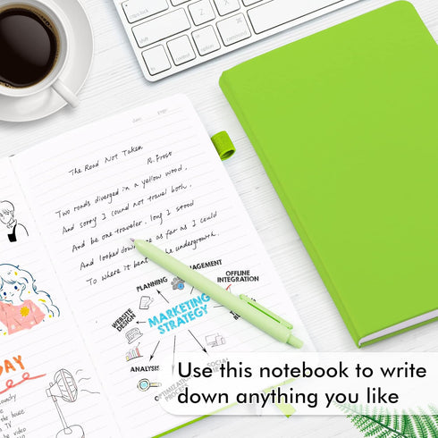 feela 5 Pack Notebooks Journals Bulk, Hardcover Notebook Classic Ruled Lined Journals with Pen Holder for Women Girls School Business Supplies, wi...
