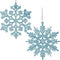 DearHouse 36pcs Plastic Snowflake Ornaments, Tiny Sparkling Glitter Snowflake Ornaments on String Hanger for Christmas Tree Decorations (Blue)...