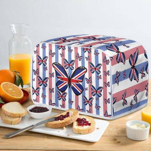 American Flag Butterfly Toaster Covers Compatible with Most 4-Slice Toasters Machine Washable Bread Maker Covers with Top Hook Kitchen Appliance O...