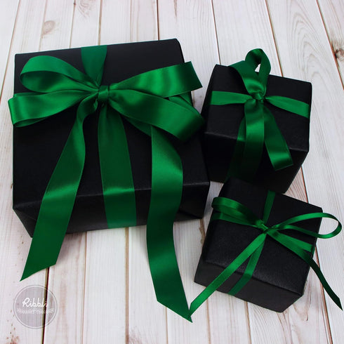 Ribbli 3 Rolls Double Faced Solid Satin Forest Green Craft Ribbon,Total 30 Yards,(1/4 Inch x 10-Yard,5/8 Inch x 10-Yard,1 Inch x 10-Yard),Use for ...