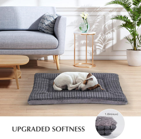BVAGSS Dog Bed Mat,Reversible Dog Crate Pad, Memory Foam Dog Beds, Soft Warm Pet Cushion for Small Medium Dogs, Washable Pet Sleeping Mattress Ken...