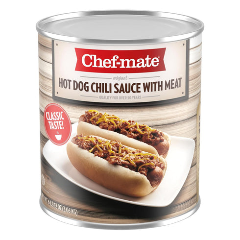 Chef-mate Hot Dog Canned Chili Sauce with Meat, Ready to Eat, 6 lb 12 oz (#10 Can Bulk)...