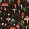 Black Mushroom Wallpaper Peel and Stick Wallpaper Black Wallpapers Stick and Peel Black Contact Paper for Cabinets Waterproof Self Adhesive Wall P...