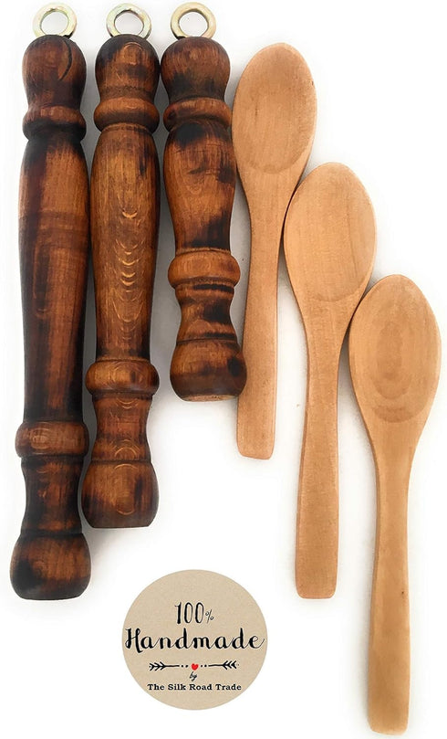 Replacement Wooden Handle for Copper Coffee Pot, Teapots, Cezve, Jezve, Jazzve, Ibrik, Briki, Stovetop Coffee Maker and Multi-Purpose Mini Wooden ...