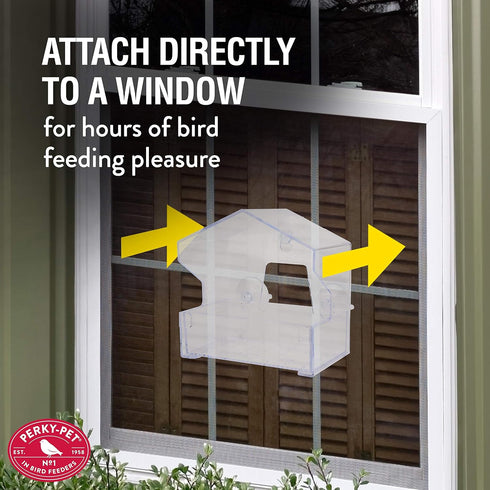 Perky-Pet 345 Clear Outdoor Window Bird Feeder with Strong Suction Cups – 1/2 Lb Seed Capacity...