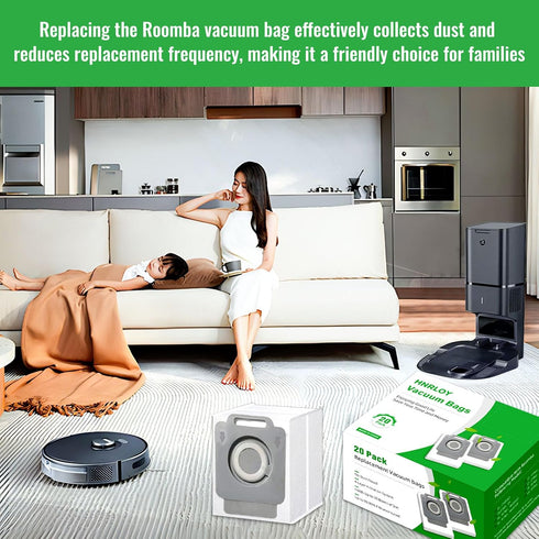 HNRLOY 12 Pack Vacuum Dust Bags Compatible with iRobot Roomba Bags i7, i7+, i8, i8+, i3, i3+, i4, i4+,i6,i6+,j7,j7+,s9,s9+,Replacement Vacuum Clea...
