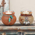 Southwest Pots Candle Holders – Set of 2 Rustic Votive Holders – Twine & Bead Accent – 3.6" x 2.8"...