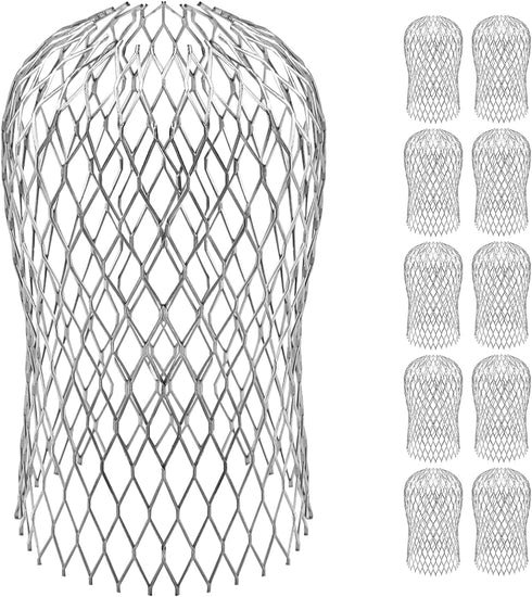 10 Pack Gutter Downspout Guards 3.5 Inch Adjustable Aluminium Filter Strainer, Expandable Gutter Strainer for Preventing Blockage Leaves Debris Dr...
