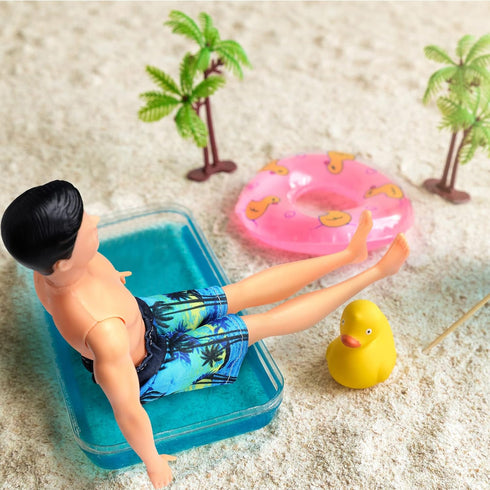 Bencailor 6 Pcs Doll Clothes Boy Doll Beach Shorts Tropical Print Swimsuit Doll Accessories for Boy Dolls (Stylish)...