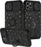 Goocrux (2in1 for iPhone 11 Pro Max Case Moon Plants Women Girls Cute Phone Cover Flower Heart Stars Space Design with Slide Camera Cover+Ring Fas...