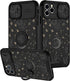 Goocrux (2in1 for iPhone 11 Pro Max Case Moon Plants Women Girls Cute Phone Cover Flower Heart Stars Space Design with Slide Camera Cover+Ring Fas...