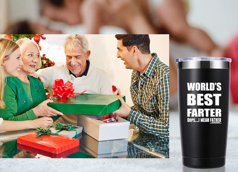 momocici World's Best Farter I Mean Father 20 OZ Tumbler.Father Gifts.Dad Gifts from Daughter,Son,Wife.Birthday Christmas Gifts for New Dad,Father...